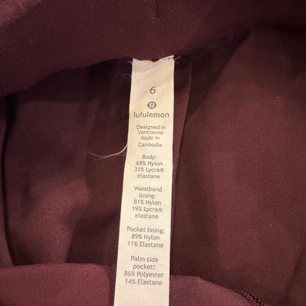Lululemon On The Fly High Rise Pull On Cropped 7/8 Pants Stretch Travel Sz 6 - Picture 5 of 10